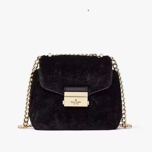Kate Spade Black Faux Fur Crossbody Bag